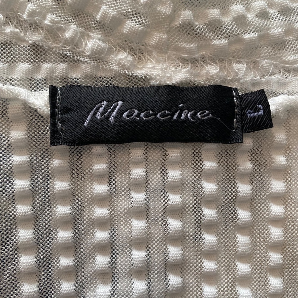 BUY 2 ITEMS & GET 1 FREE: Moccine White Semi Sheer Long Cardigan Sz L - Picture 7 of 9